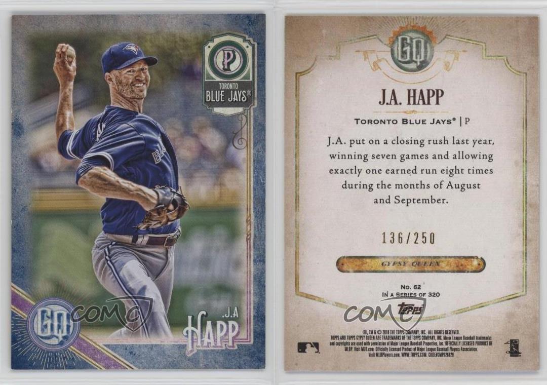2018 Topps Gypsy Queen Indigo /250 JA achats Happ #62
