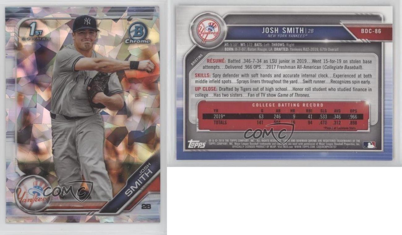 2019 Bowman Chrome Draft Sapphire Edition Josh Smith #BDC-86 - Zdjęcie 3 z 6