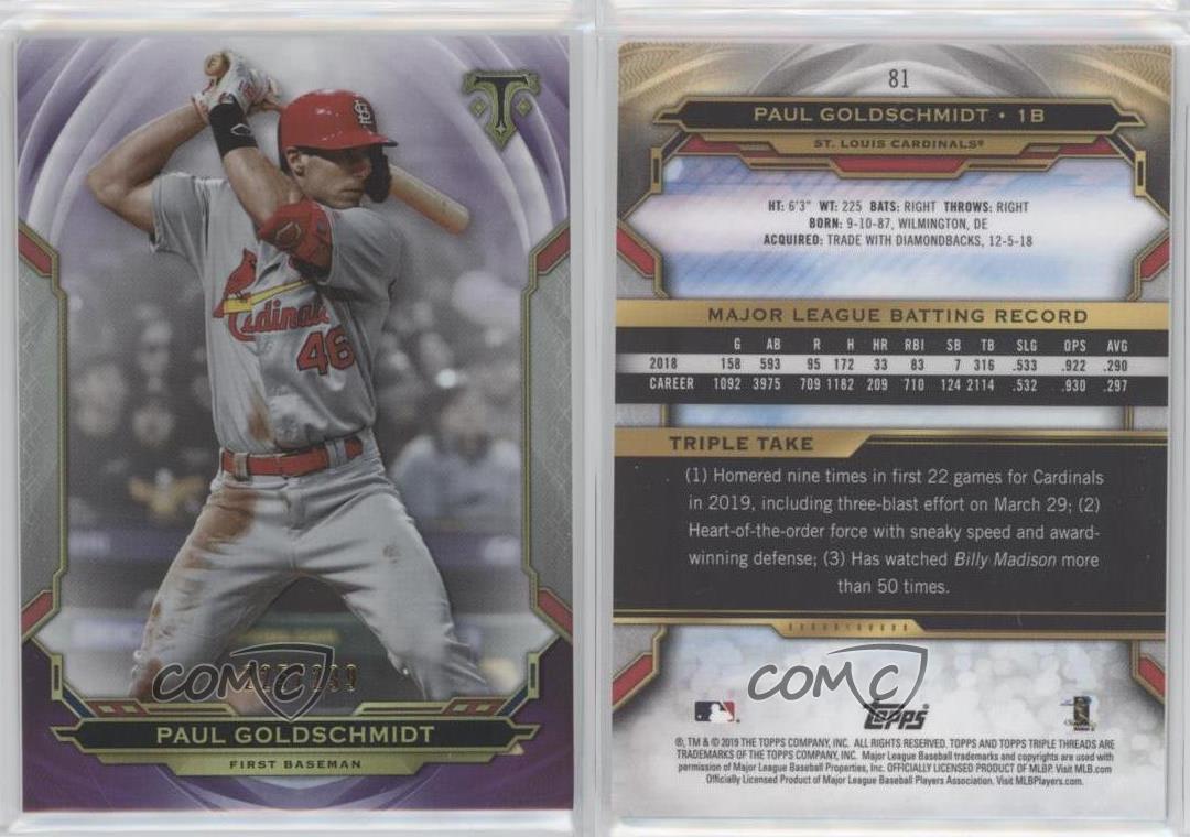 Améthyste triple fils Topps 2019 /299 Paul Goldschmidt #81 magasin