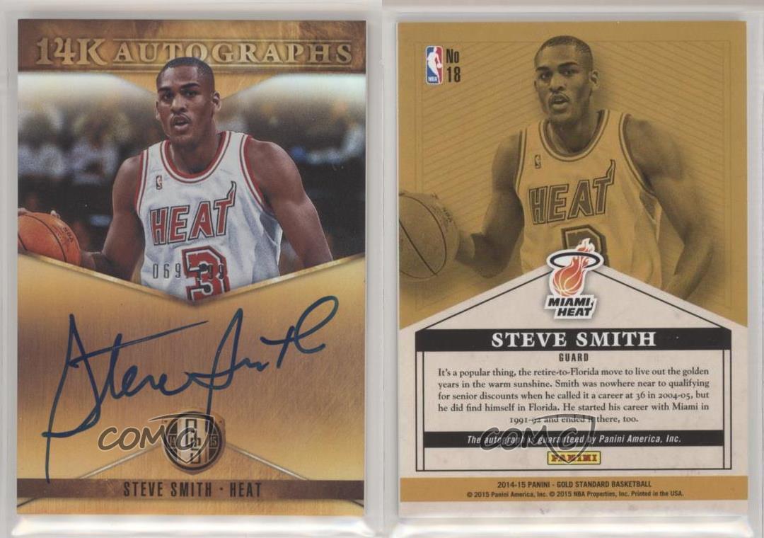 2014-15 Panini Gold Standard 14K Auto /199 Steve Smith #18 Auto - Foto 4 di 4