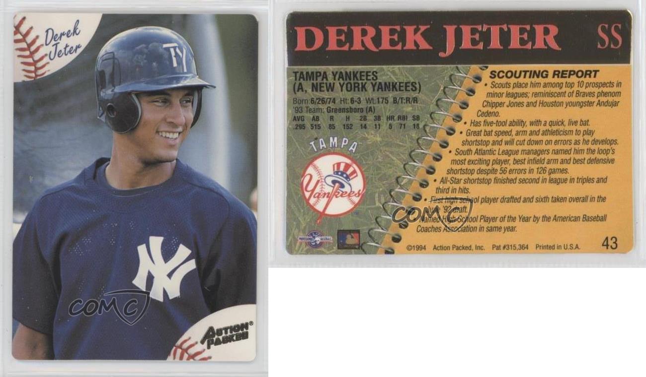 Derek Jeter Rookie Card 1994 Action Packed Minor League Tampa