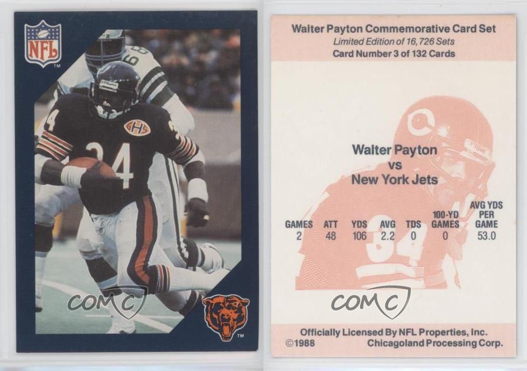 Walter Payton Signed Trading Card. An EX-MT example of the 1988, Lot  #43117