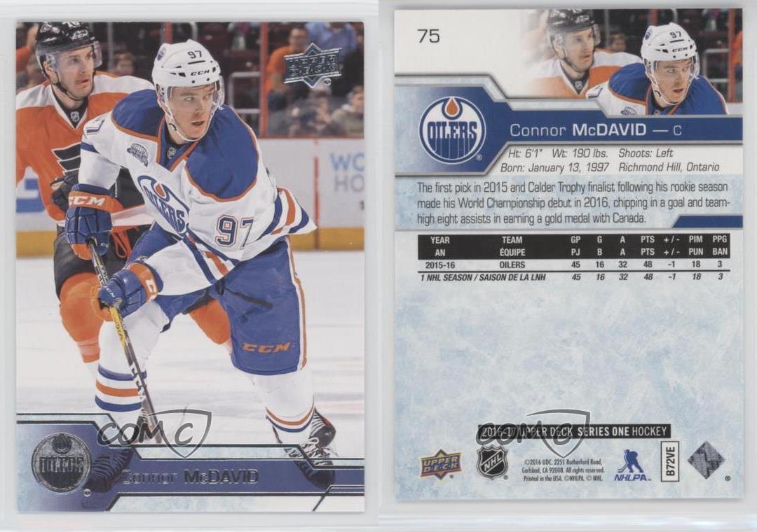 201617 Upper Deck 75 Connor McDavid Edmonton Oilers Hockey Card eBay