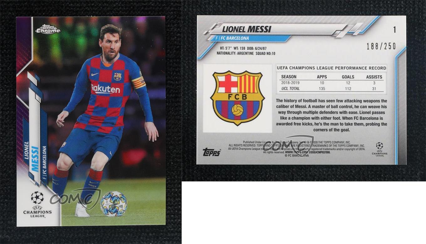 Messi Purple popular Diamond /250 topps chrome