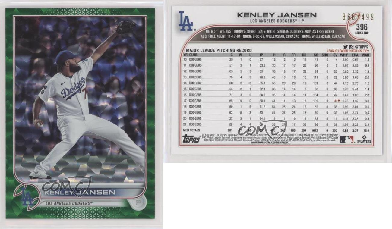 2022 Topps Series 2 #396 Kenley Jansen - Los Angeles Dodgers BASE BASEBALL  CARD