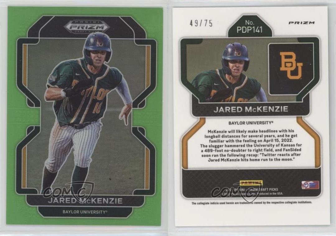 Panini Prizm Draft Picks 2022 vert lime Prizm /75 Jared McKenzie boutiques #PDP141