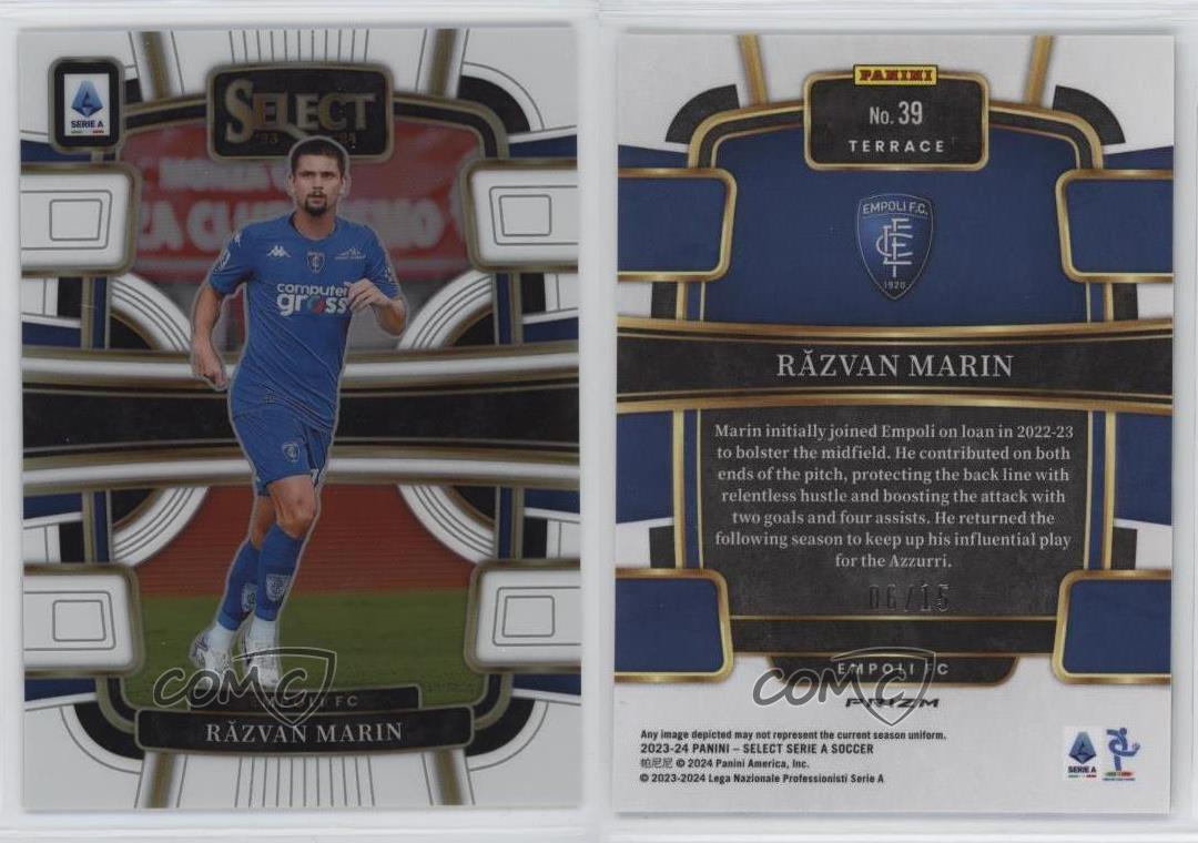 2023-24 Panini Select Serie A Terraza Blanco Prizm/15 Razvan Marin #39 - Imagen 3 de 3
