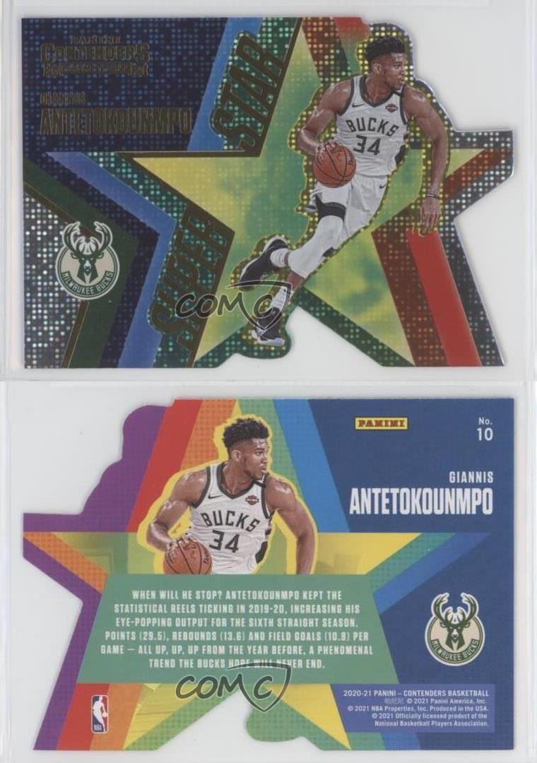 2020-21 Panini Contenders Superstar Die-Cuts Giannis Antetokounmpo #10