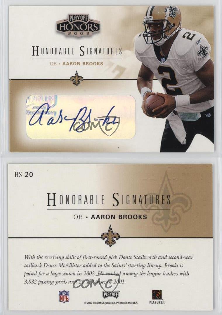 Playoff Honors Honorable Signatures 2002 Aaron Brooks #HS-20 automático - Imagen 3 de 3
