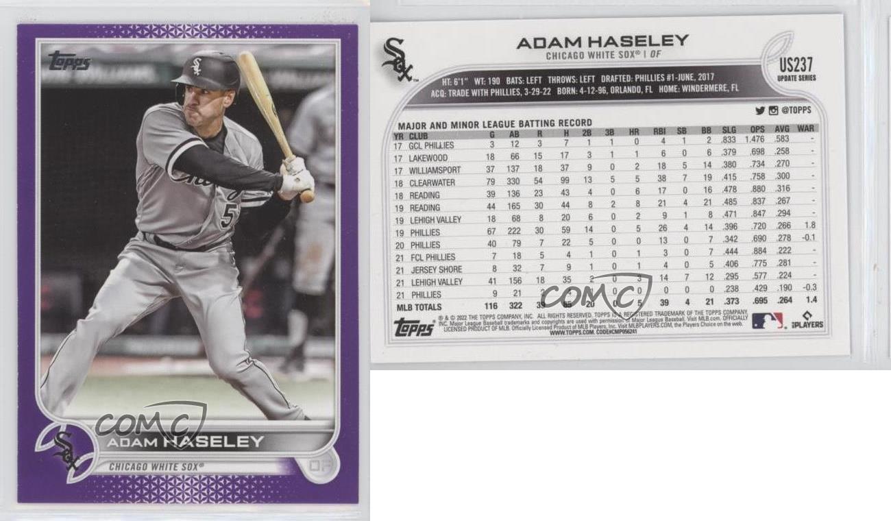 2022 Topps Update Meijer Purple Parallel Adam Haseley #US237 Baseball Card