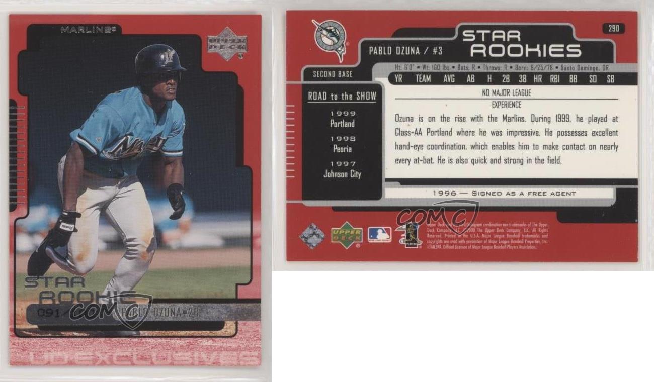 Upper Deck 2000 Star Rookie UD esclusive argento / 100 Pablo Ozuna #290 - Foto 3 di 4
