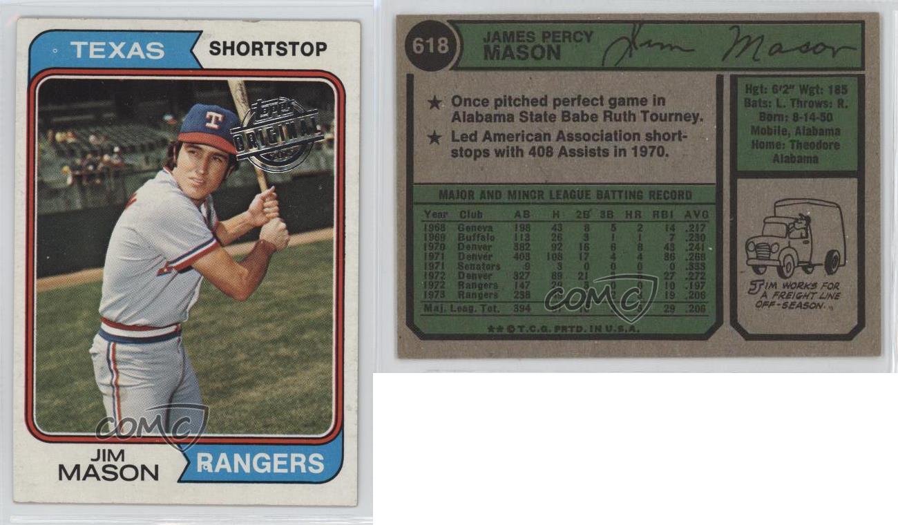 2015 Topps Originals Buybacks Jim Mason #1974-618 Baseball Card