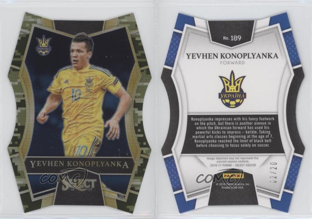 2016-17 Panini Select Mezzanine Camo Prizm /20 Yevhen Konoplyanka #189 Rookie RC - Bild 3 von 3