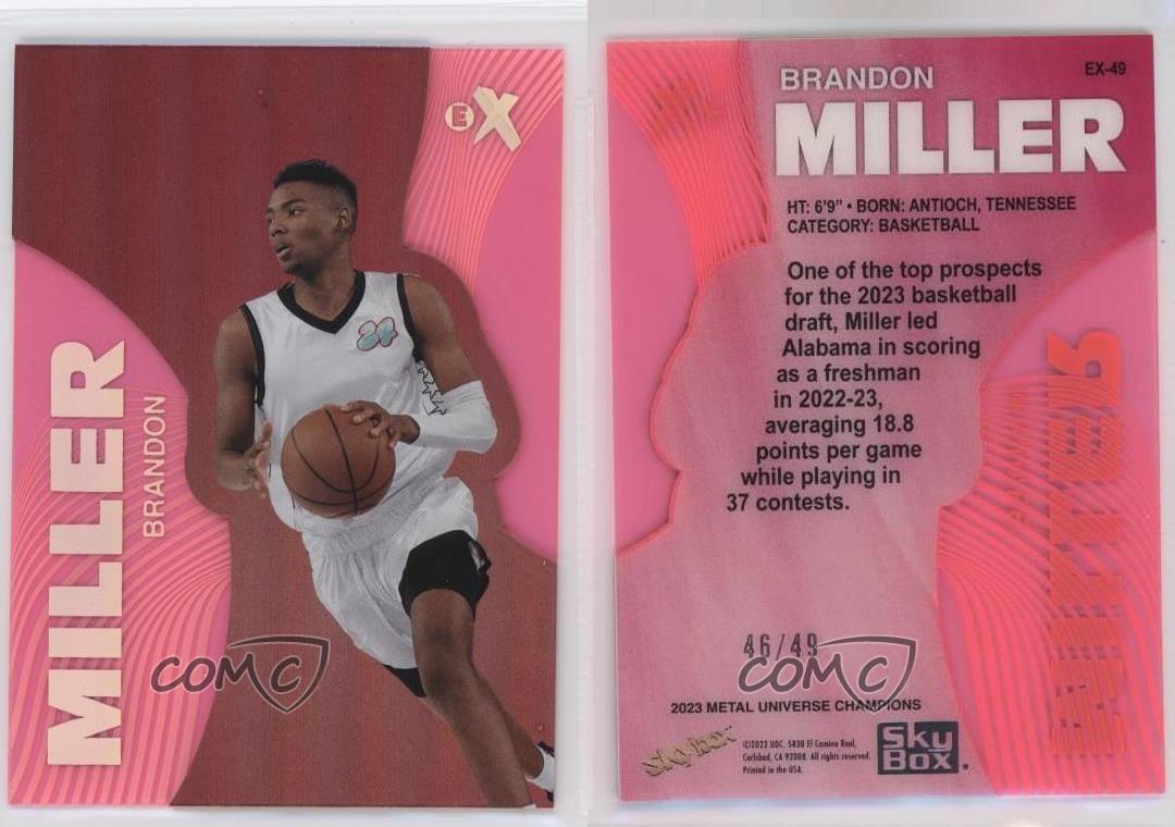 Skybox Metal Universe Champions 2023 E-X/49 Brandon Miller #EX-49 Rookie RC - Imagen 3 de 3