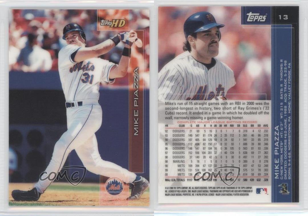 2001 Topps HD Baseball Card #13 Mike Piazza 