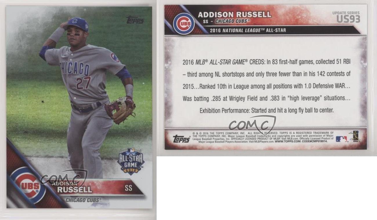 2016 Topps Update #US93 Addison Russell Chicago Cubs All Star 