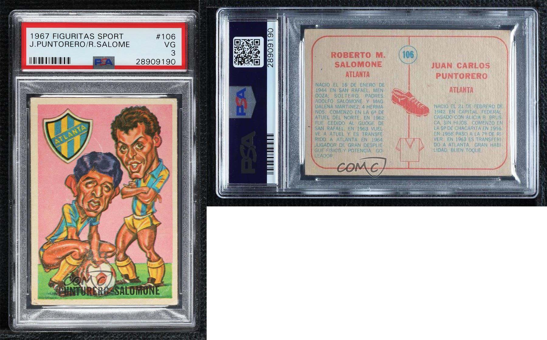 Crack Sport 1967 Roberto Salomone y Juan Carlos Puntorero #106 PSA le plus cher 3