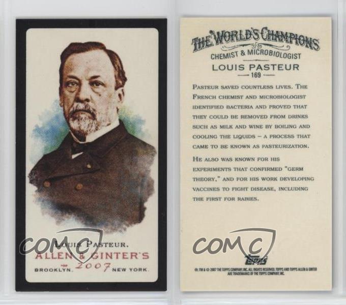 Mini bordure noire Louis Pasteur 2007 Topps Allen & Ginter's #169 - Photo 3/3