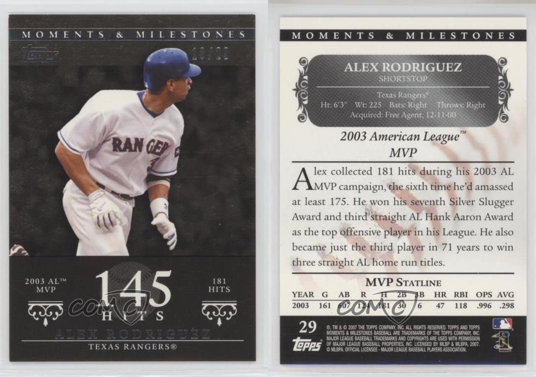 ALEX RODRIGUEZ 2007 Topps Moments & Milestones 29 Black 