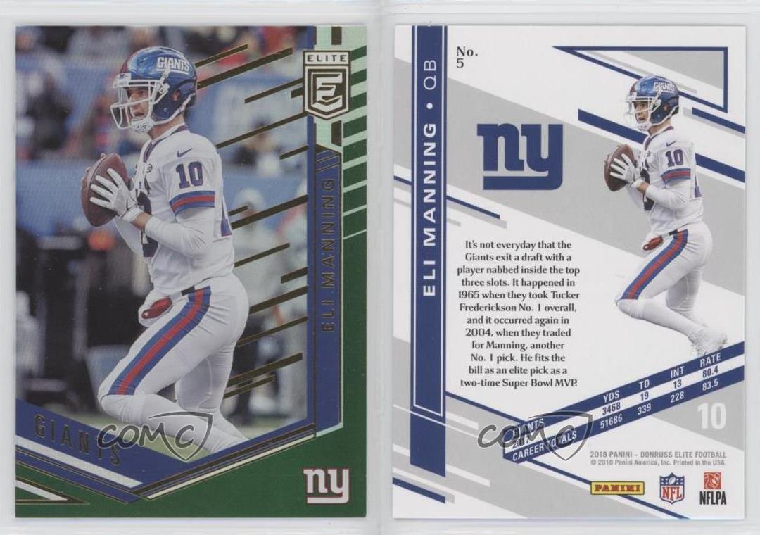 : 2018 Donruss Elite #5 Eli Manning NY Giants Football