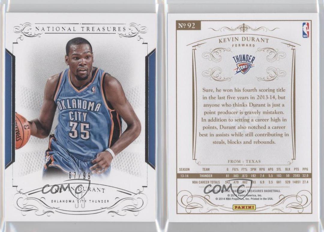 2013-14 Panini National Treasures /99 Kevin Durant #92