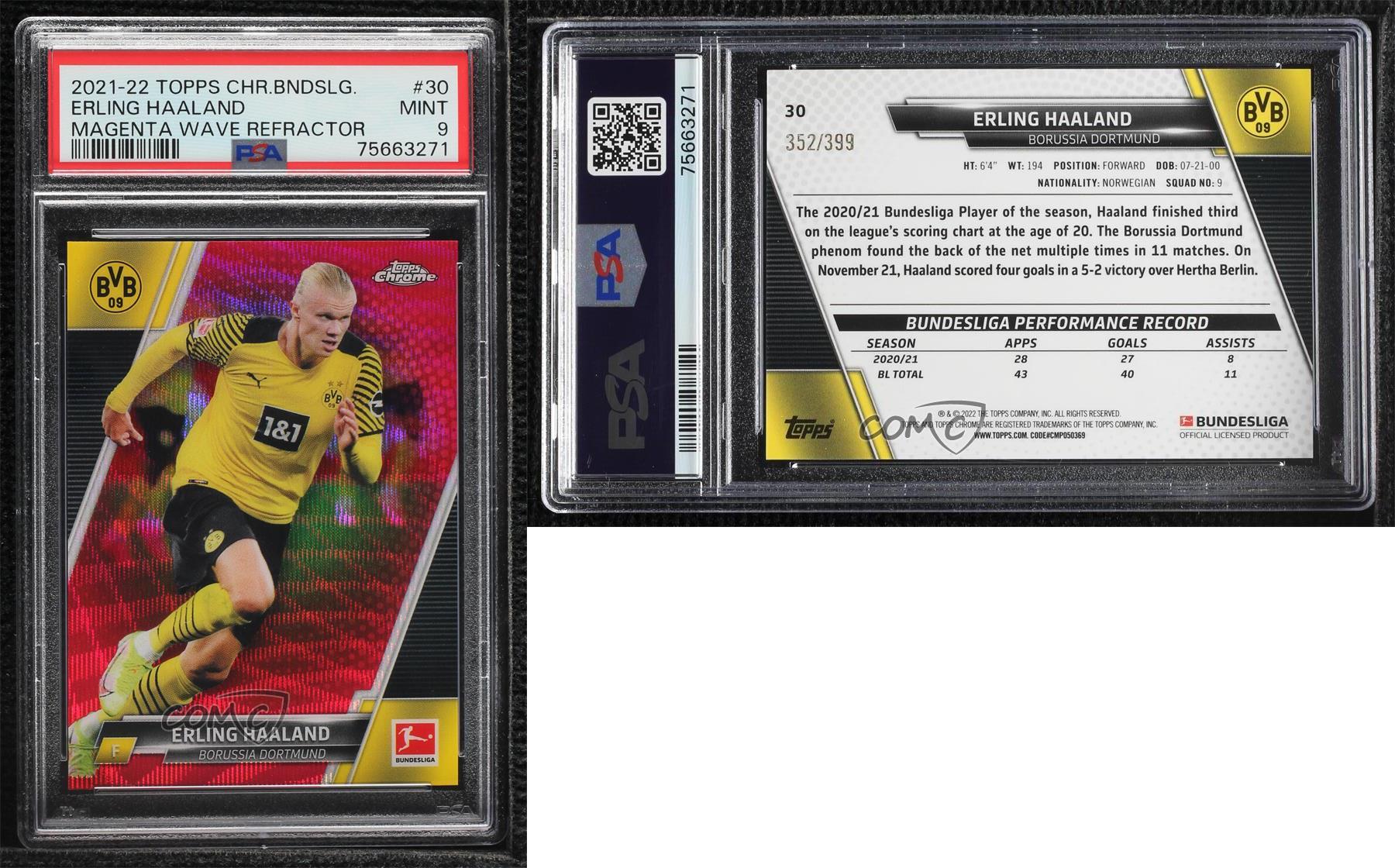 2021-22 Topps Chrome Bundesliga - Erling Haaland #30 Magenta Wave