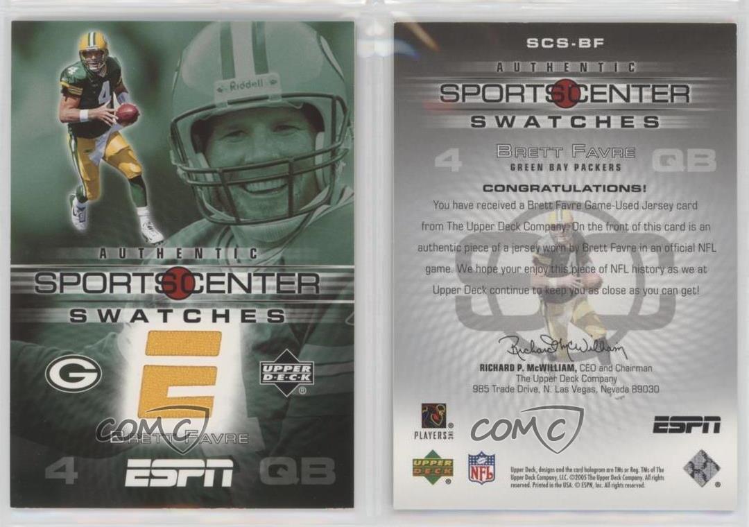 Brett Favre Game Used Jersey Card - Memorabilia Center