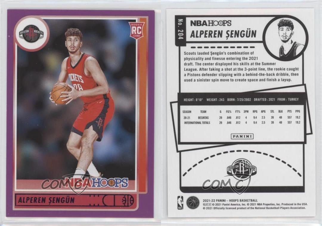 2021-22 Hoops #204 Alperen Sengun RC - Rookie Year at 's Sports  Collectibles Store