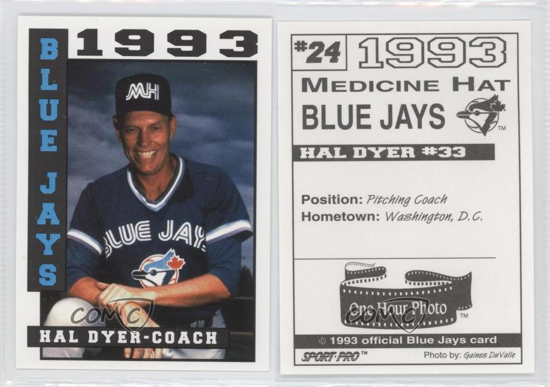 1993 Sport Pro Medicine Hat Blue Jays 24 Hal Dyer Toronto Rookie