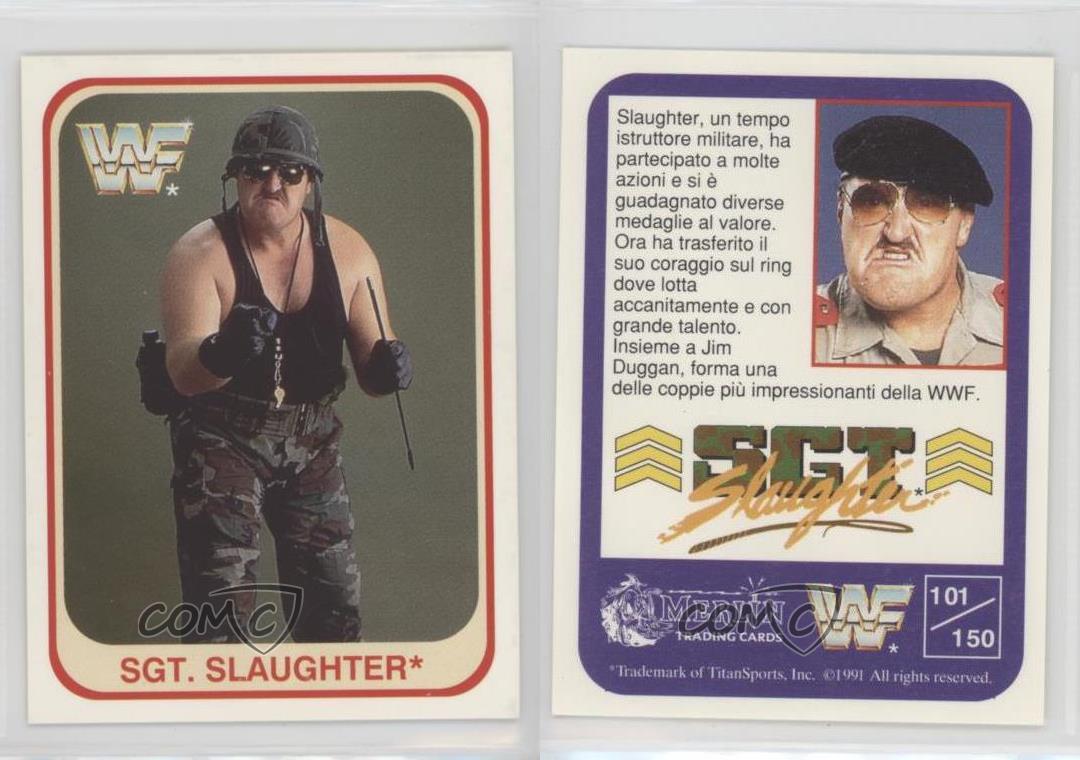 1991 Merlin WWF Italian Sgt Slaughter #101 - Picture 3 of 3