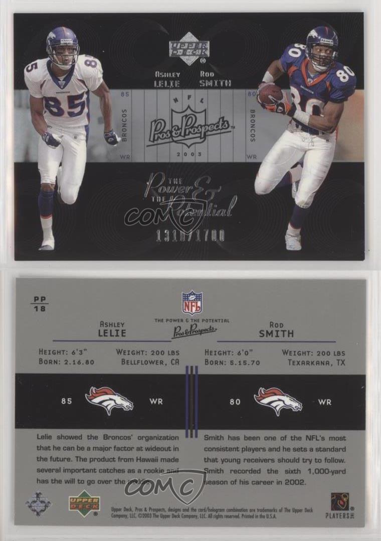 2003 Pros & Prospects The Power and Potential /1700 Ashley Lelie Rod Smith - Picture 3 of 4