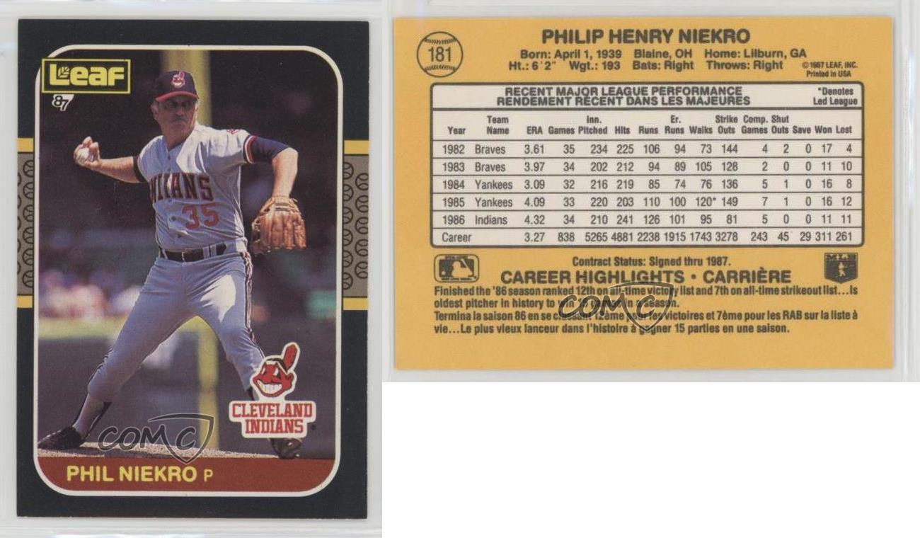 1987 Leaf/Donruss #181 Phil Niekro - NM-MT