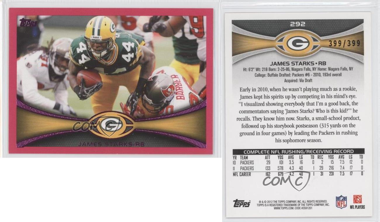 James Starks 2012 Topps #292 - Green Bay Packers at 's Sports  Collectibles Store