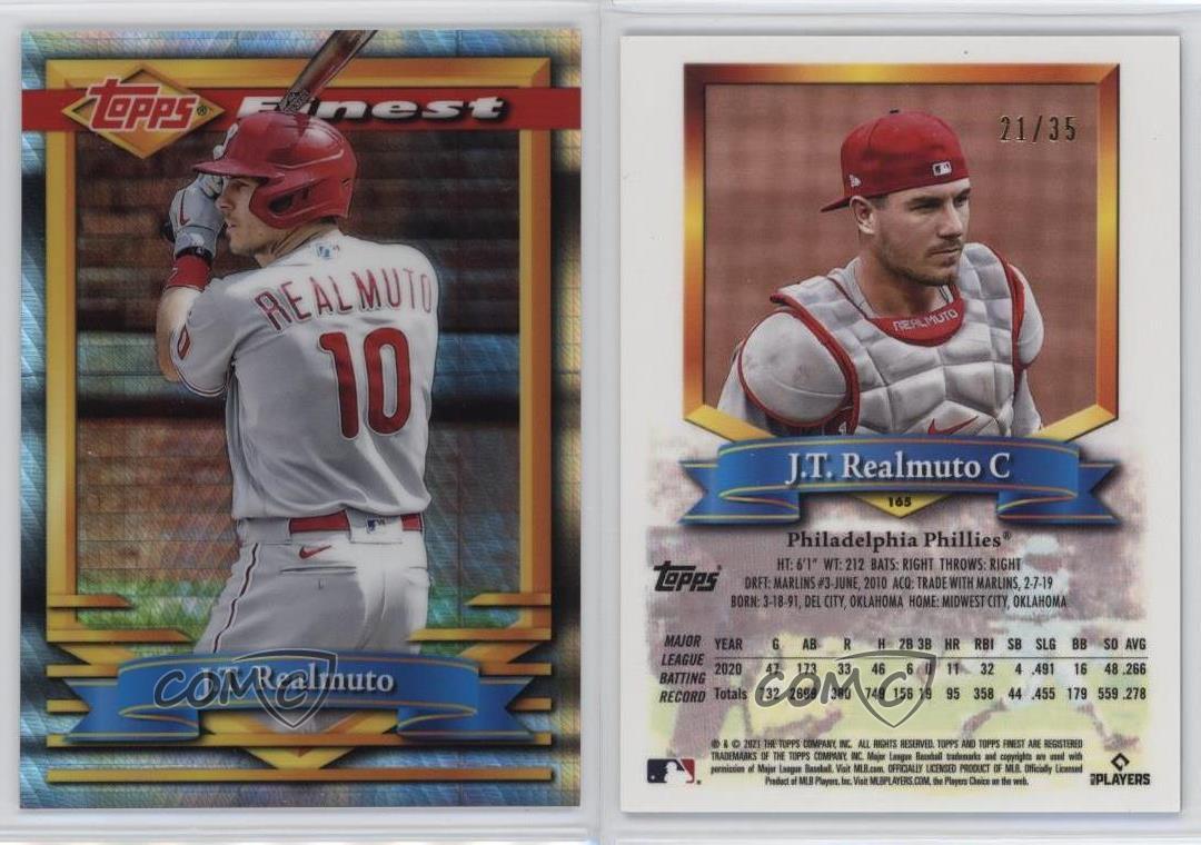 Topps Finest Flashbacks 2021 refractor de prisma/35 JT Realmuto #165 - Imagen 3 de 4