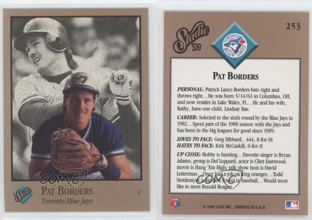 1992 Studio Pat Borders #253 Toronto Blue Jays