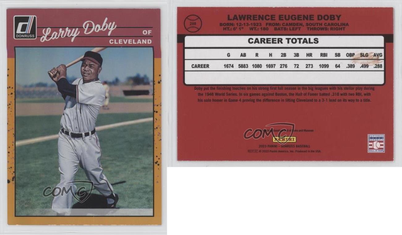 2023 Panini Donruss Retro 1990 Holo Orange Larry Doby #288 HOF - Bild 3 von 4