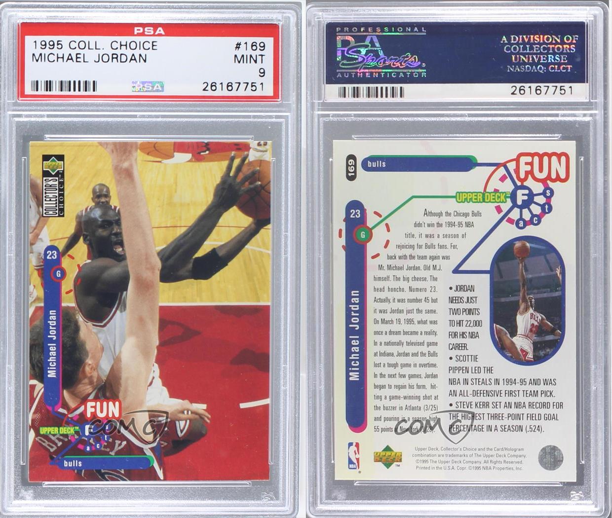 1995-96 Upper Deck Collector's Choice Michael Jordan #169 PSA 9 MINT HOF |  eBay