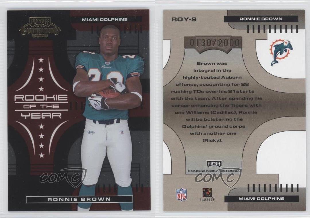 2005 Playoff Contenders Rookie of the Year /2000 Ronnie Brown #ROY-9 RC - Bild 4 von 4