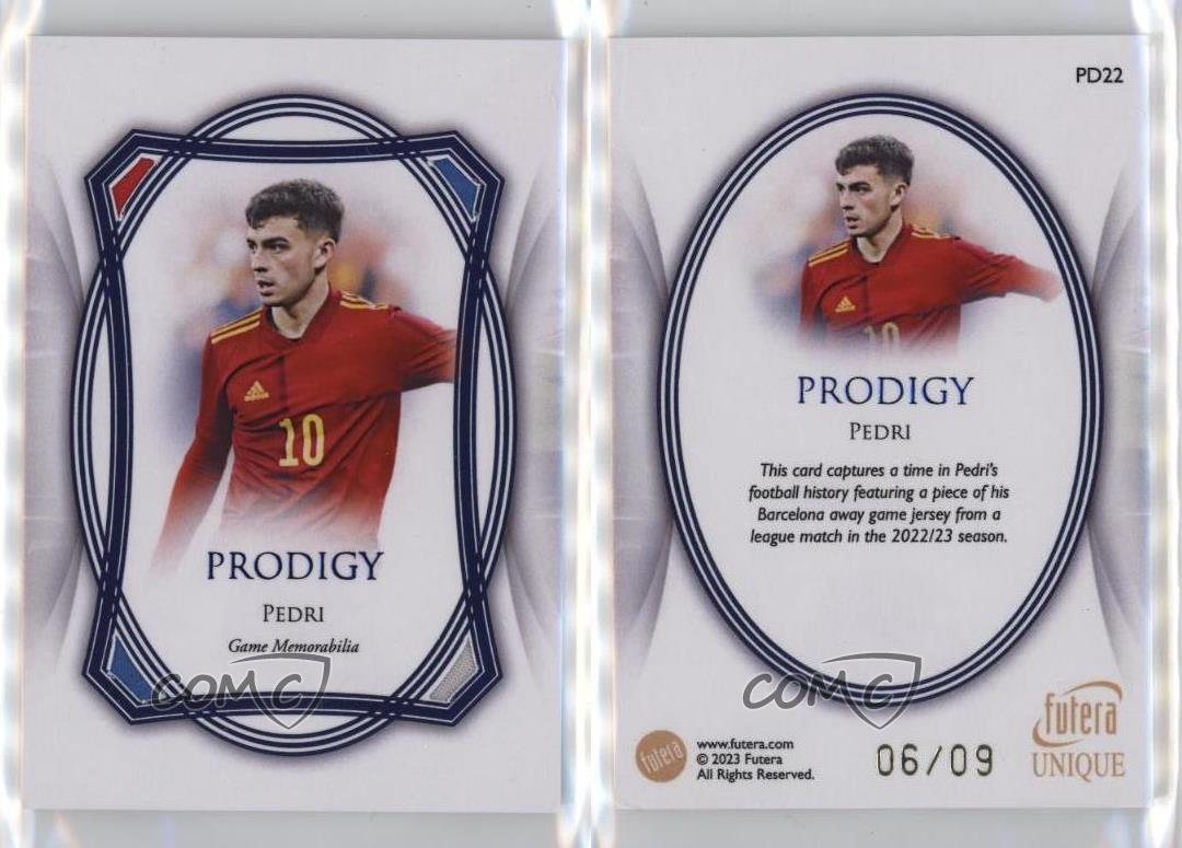 2023-24 Futera Unique World Football Prodigy Relics Sapphire /9 Pedri #PD22