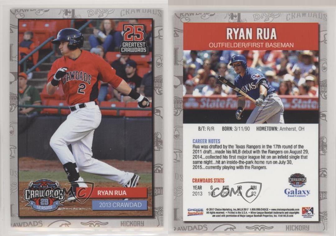 2017 CHOICE HICKORY Crawdads 25 Greatest Crawdads Ryan Rua 2.55 PicClick