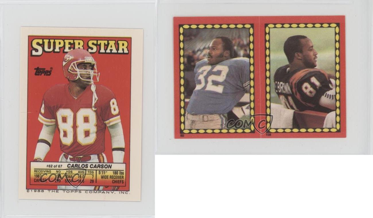 1988 Topps Super Star Sticker Back Cards Carlos Carson Garry James Eddie Brown - Picture 4 of 4