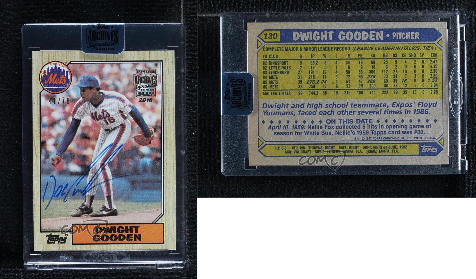 2018 Topps /78 Dwight Gooden (1987 Topps) #87T-130 Buyback Auto - Bild 3 von 3