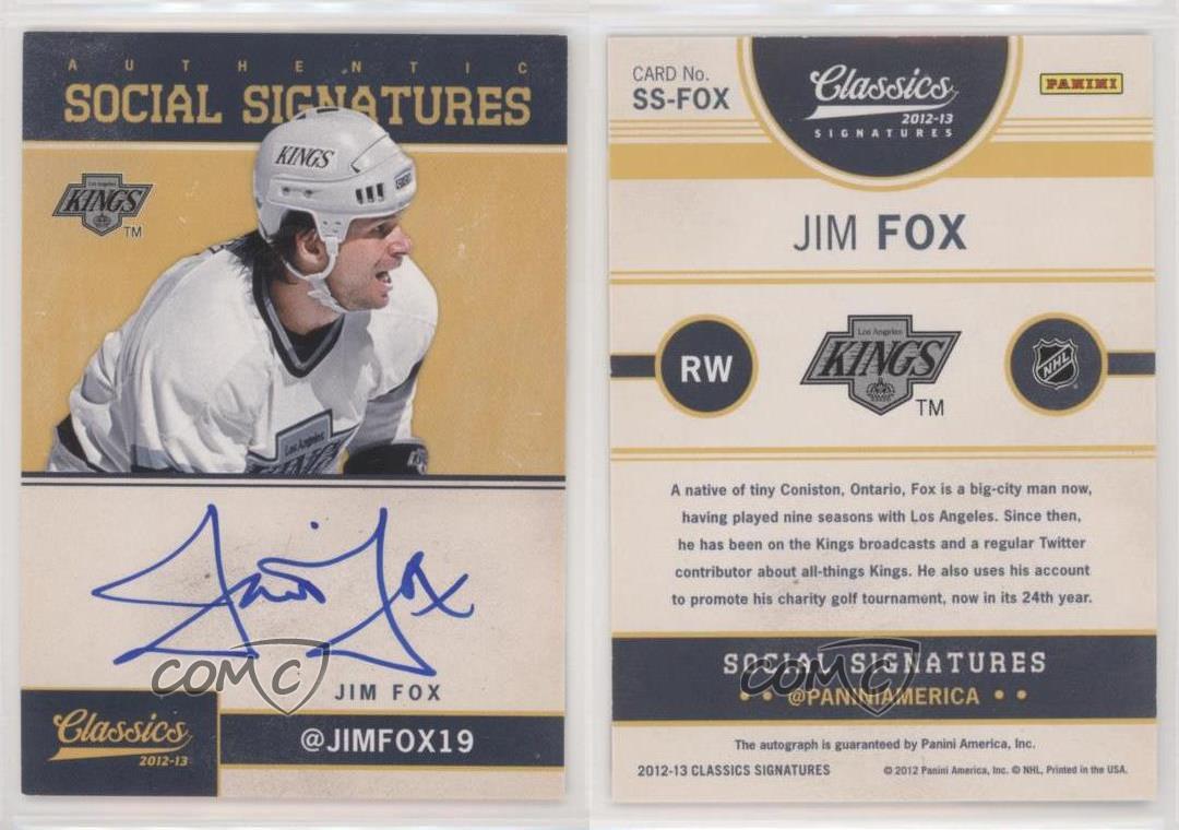 2012-13 Panini Classics Signatures Social Signatures Jim Fox #SS-FOX Auto - Picture 3 of 4
