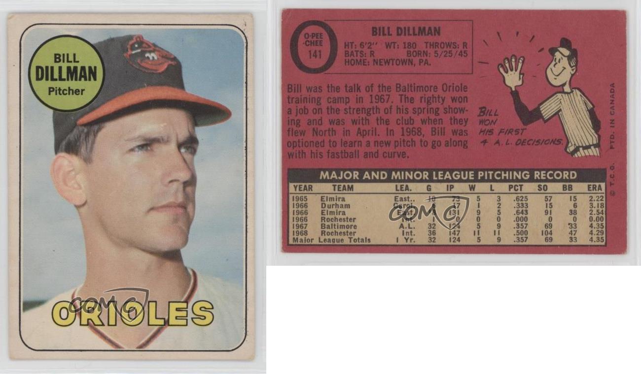 1969 O-Pee-Chee Bill Dillman #141
