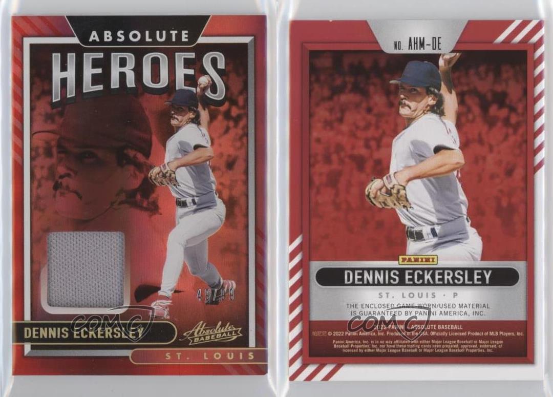 2022 Panini Absolute Heroes #AHM-DE Dennis Eckersley Game-Worn Jersey  #’d/199