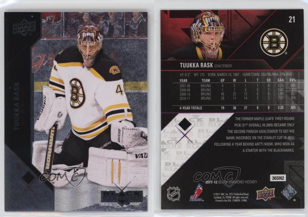 2011-12 UDC Black Diamond Hockey TUUKKA RASK Boston Bruins FOIL NHL Card #21