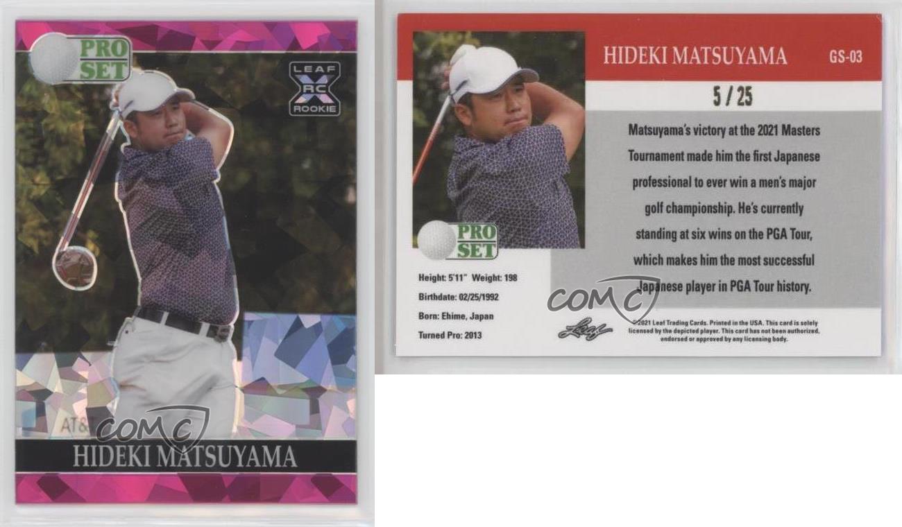 2021 Leaf Pro Set Sports Pink Crystals /25 Hideki Matsuyama #GS-03 - Bild 3 von 3
