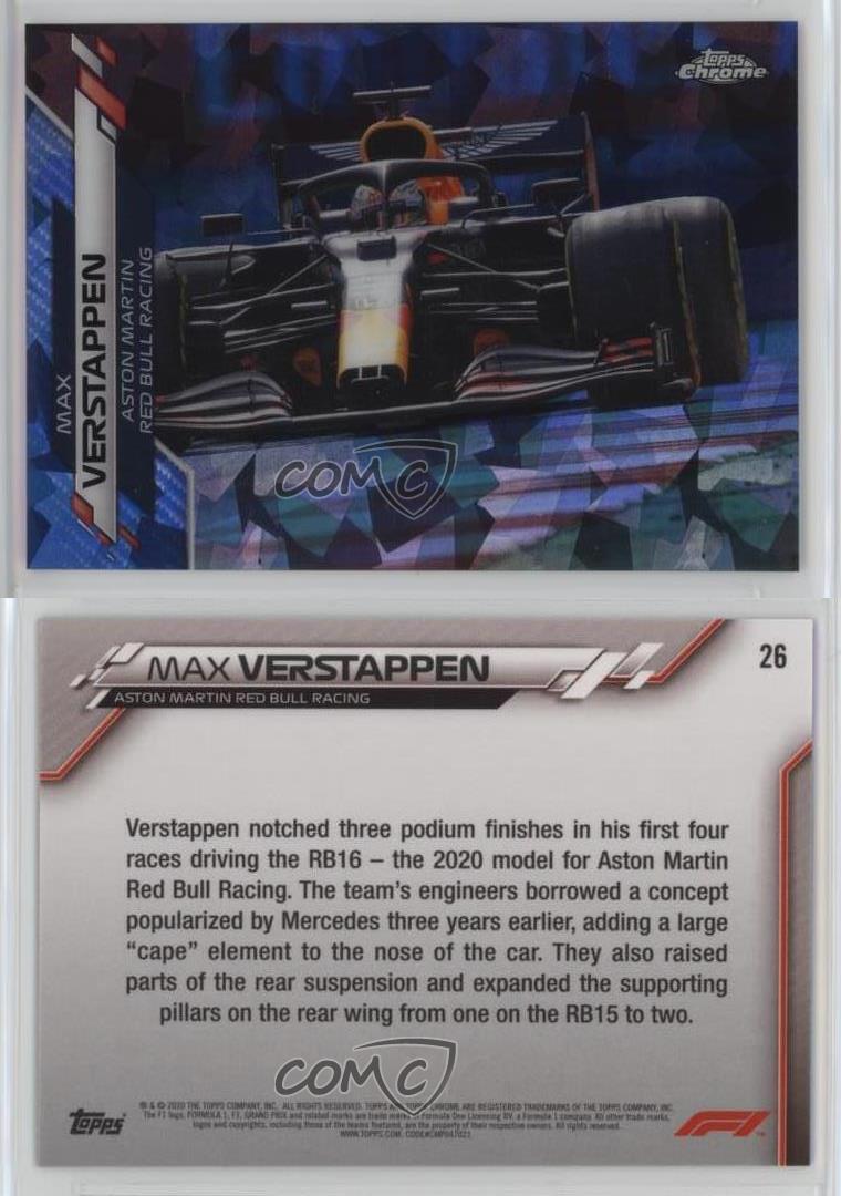 2020 Topps Chrome Sapphire Edition Formula 1 F1 Cars Max Verstappen Rookie RC