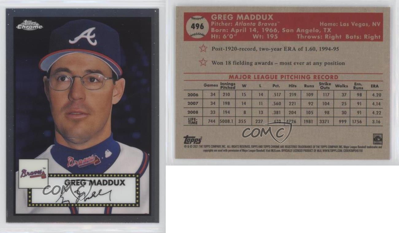 Greg Maddux 2021 Topps Chrome Platinum Anniversary Red Atomic Refractor  #496 Price Guide - Sports Card Investor