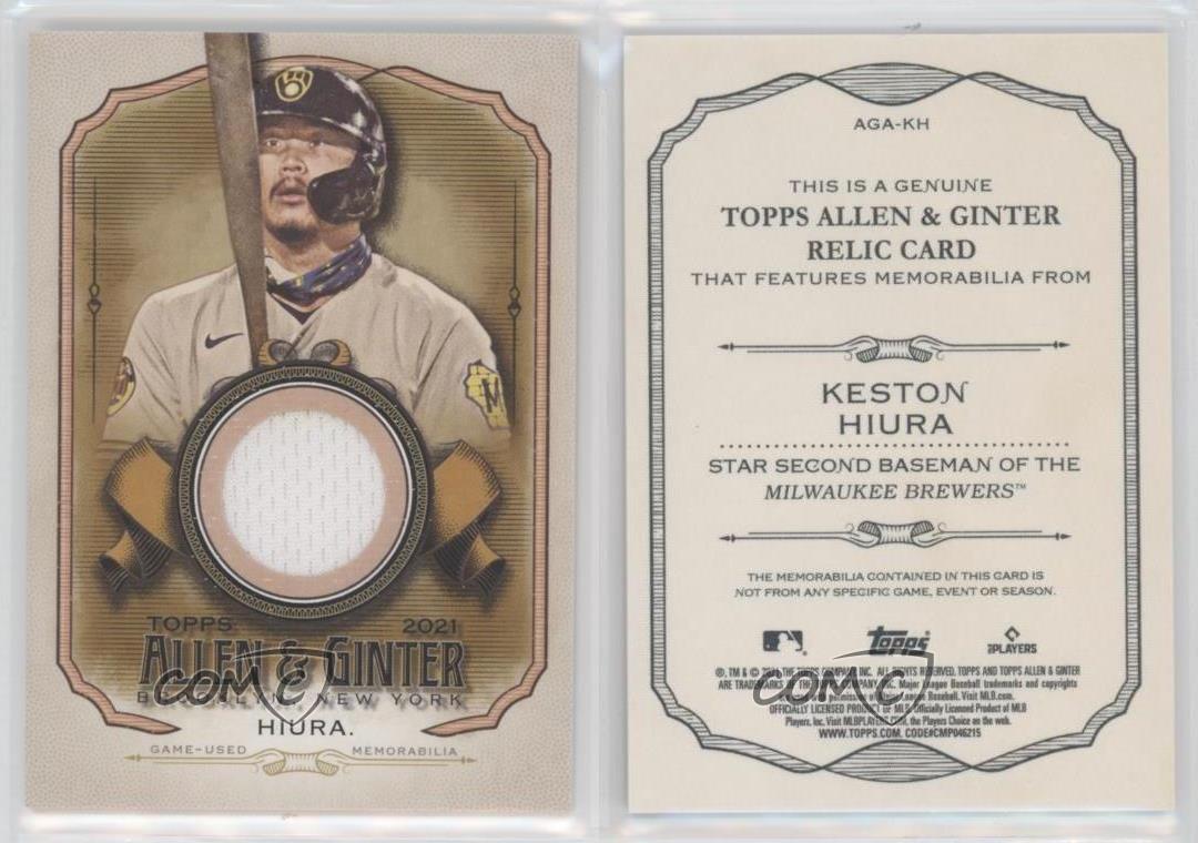 2021 Topps Allen & Ginter's Full Size Relics B Keston Hiura #AGA-KH - Picture 4 of 4